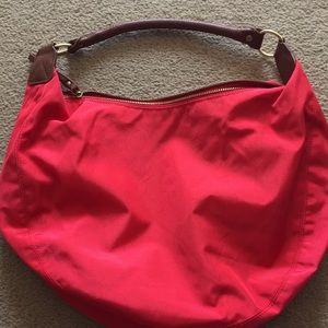 Red canvas bag